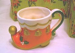 Santa Boot Mug~8 Napco Christmas Mugs w/Bx 